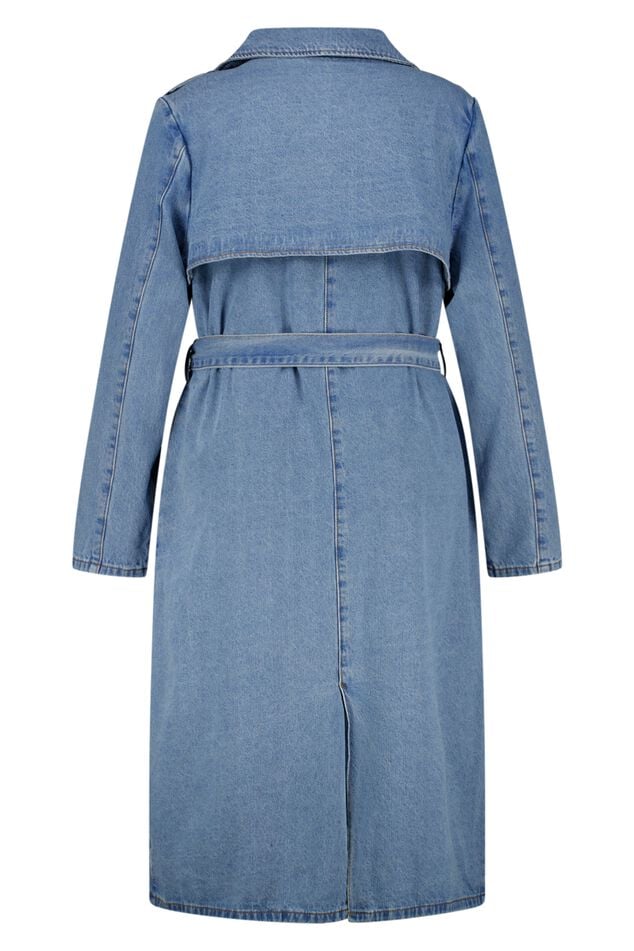 Trench en jean avec ceinture image number 2