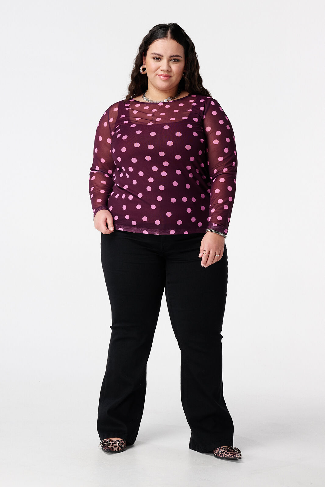 Top en maille &agrave; pois image number 5