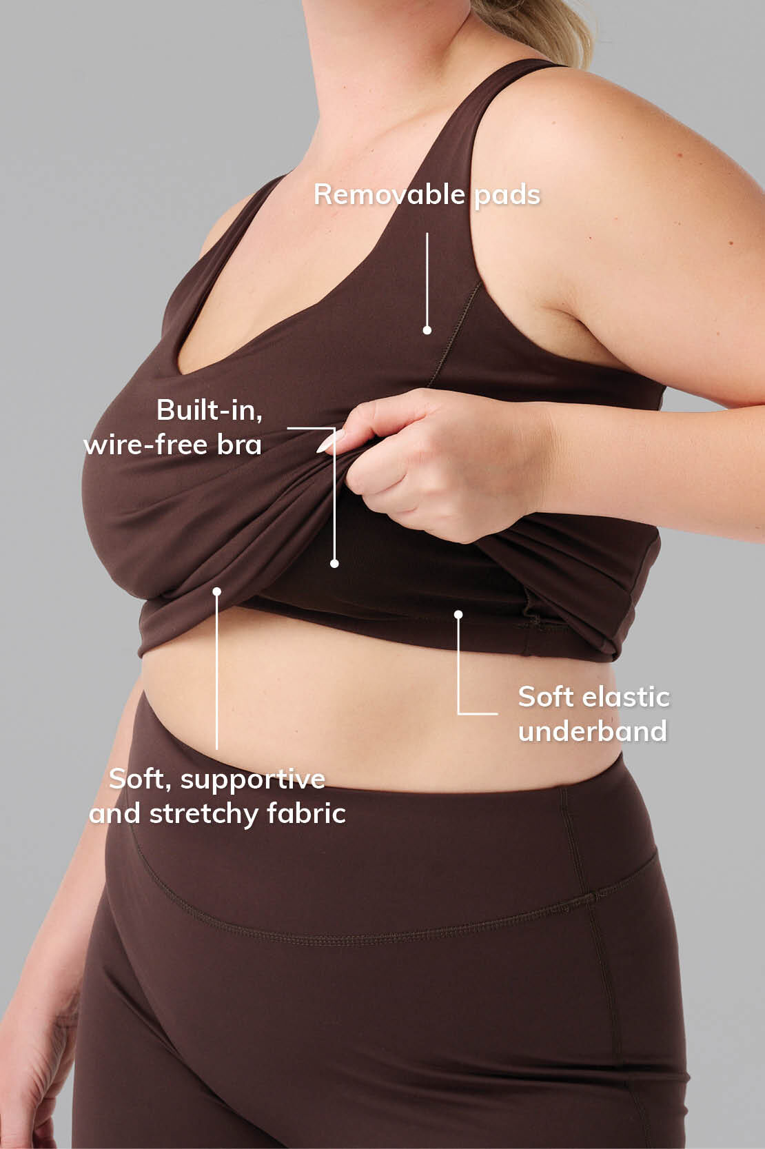 D&eacute;bardeur de sport avec soutien gorge int&eacute;gr&eacute; image number 1