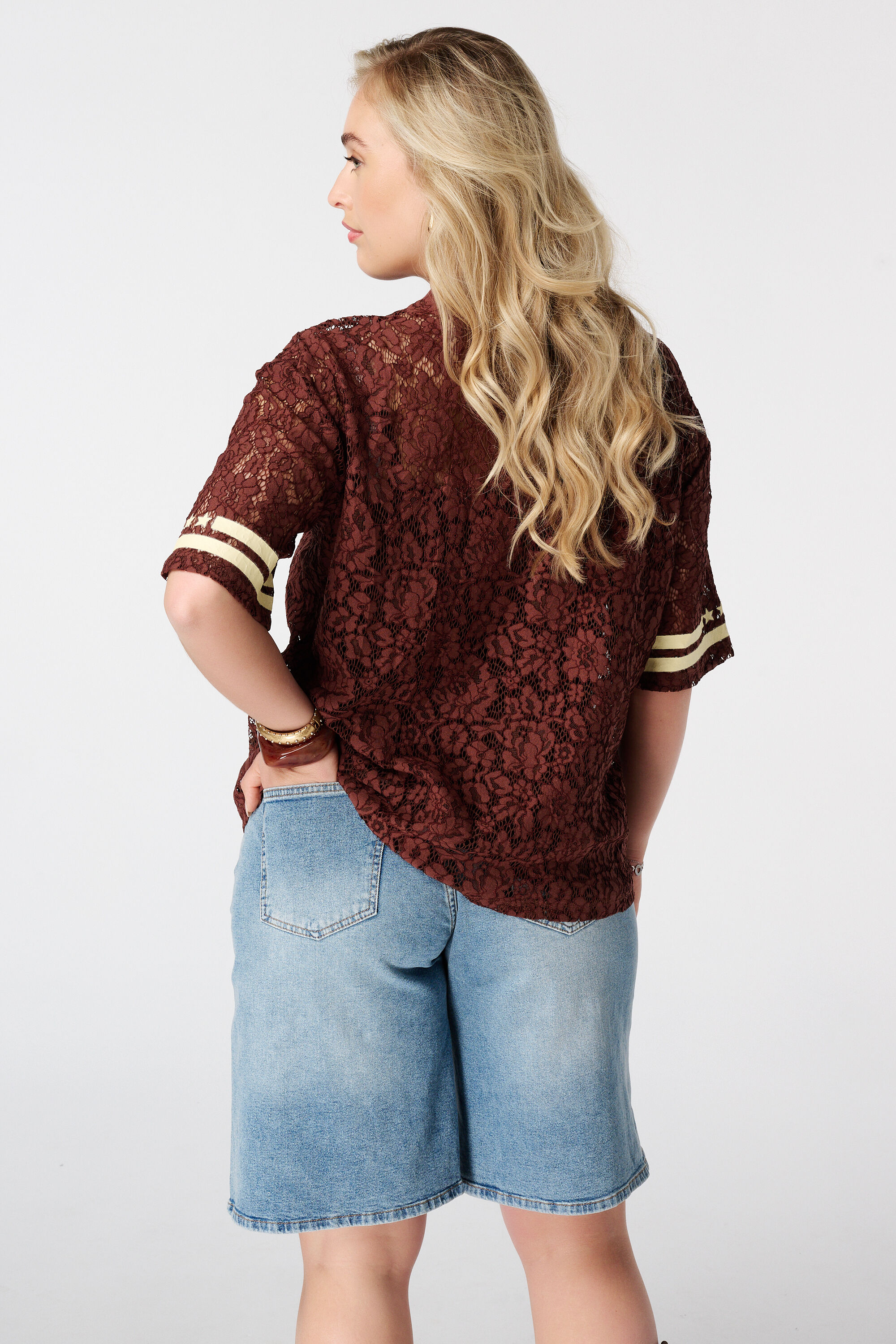 Top en dentelle style jersey image number 3