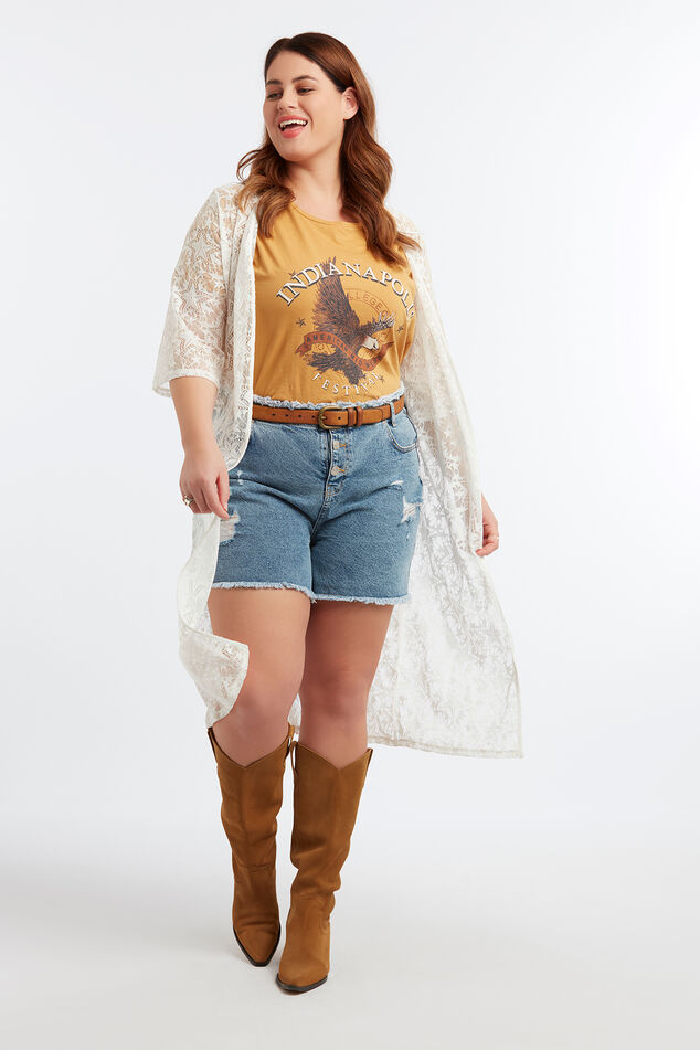 Shorts effilochés avec fermeture boutonnée image number 6