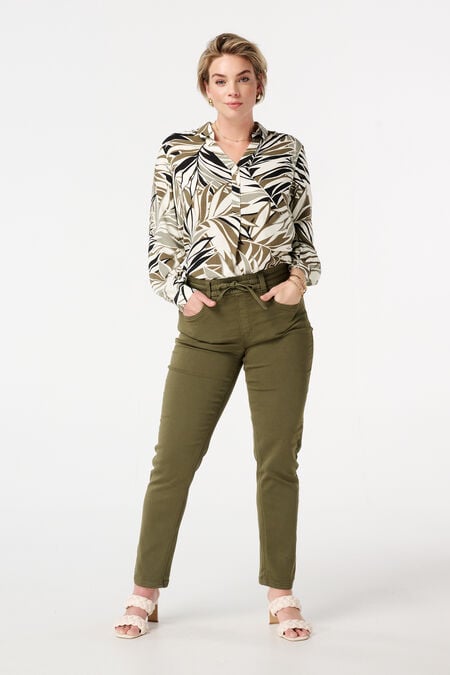 Jean droit avec taille élastique Jean droit avec taille élastique