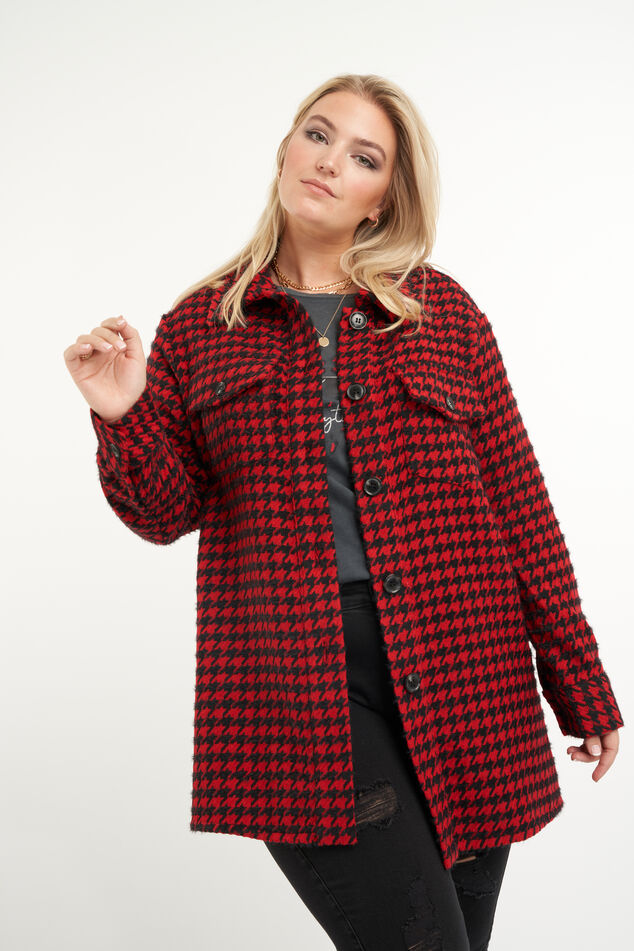 Veste chemise avec imprimé pied-de-poule image number 0