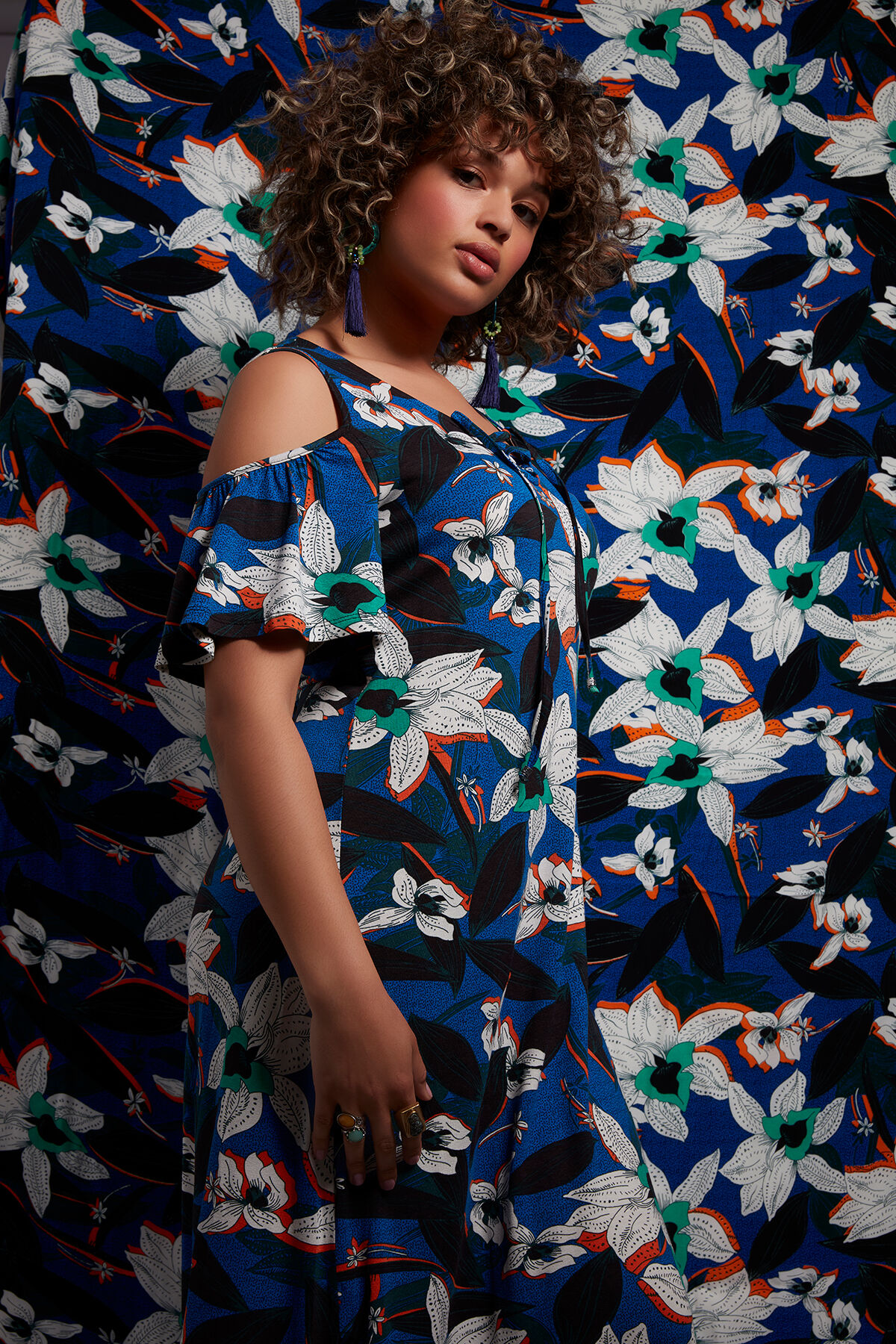 Longue robe &agrave; imprim&eacute; image number 6