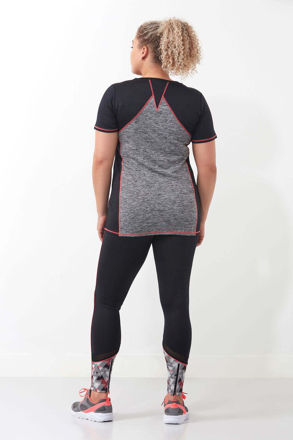 Legging de sport avec imprim&eacute; et maille image number 4
