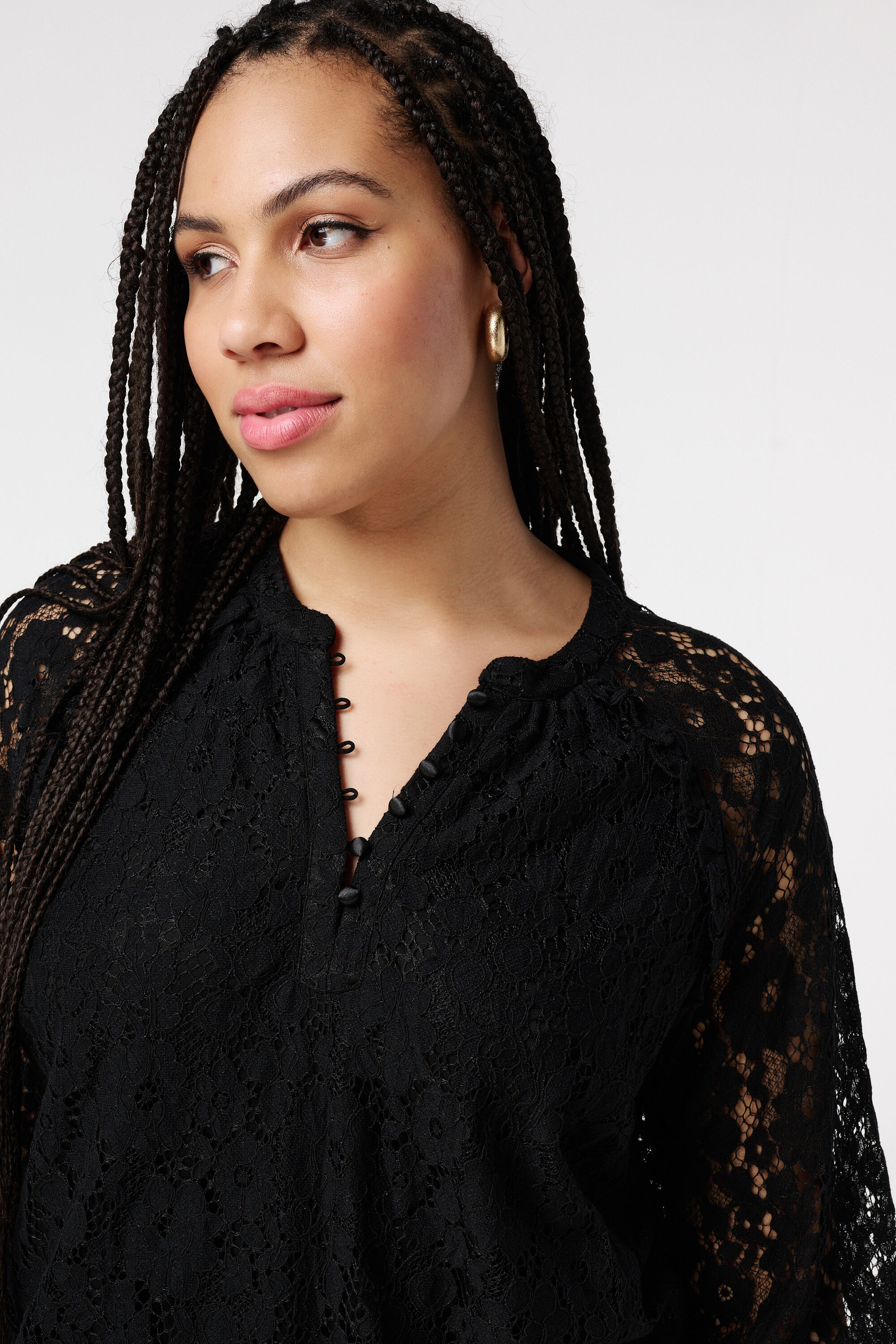 Haut en dentelle avec manches longues image number 4