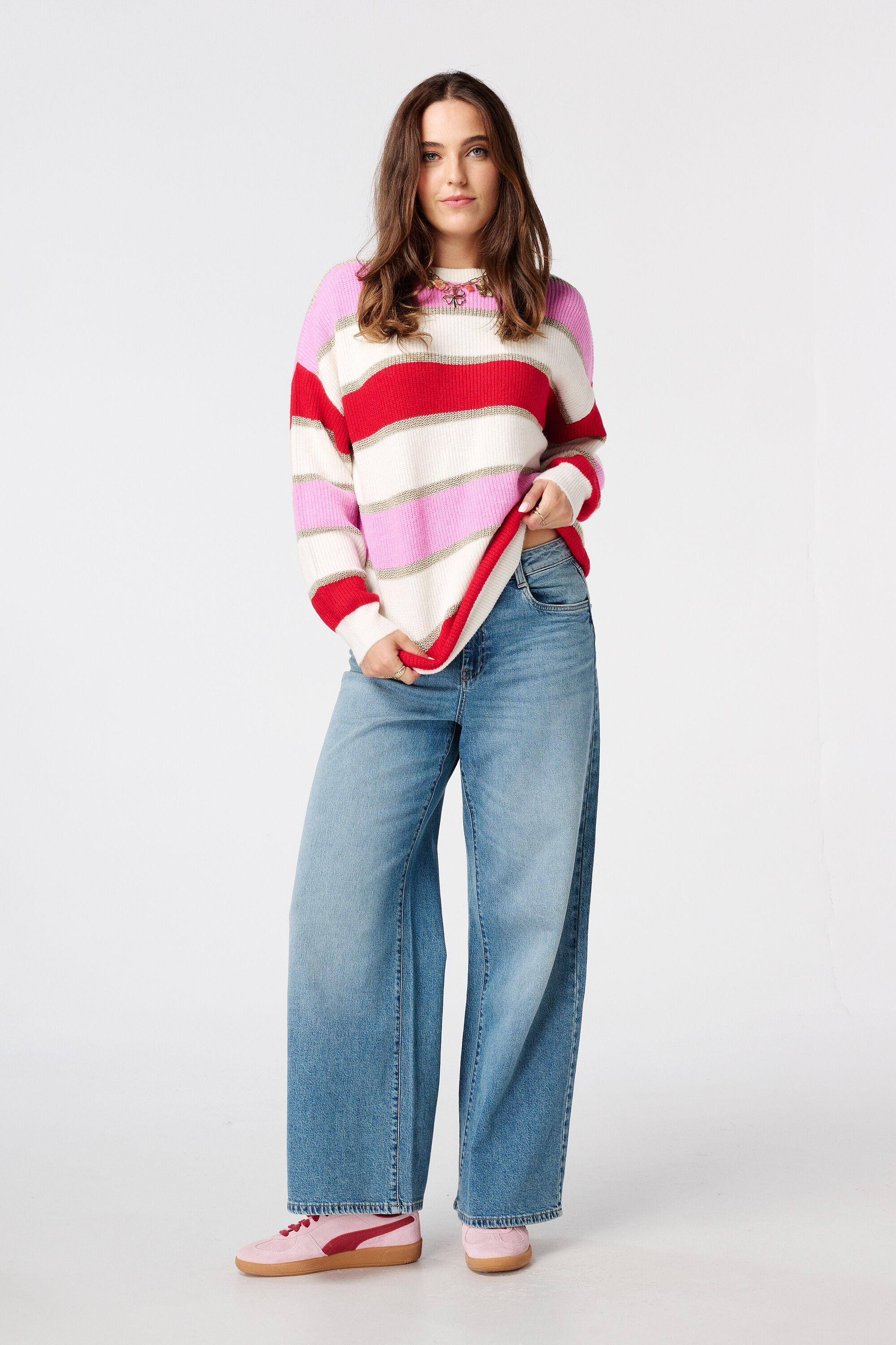 Pull ray&eacute; avec lurex image number 5