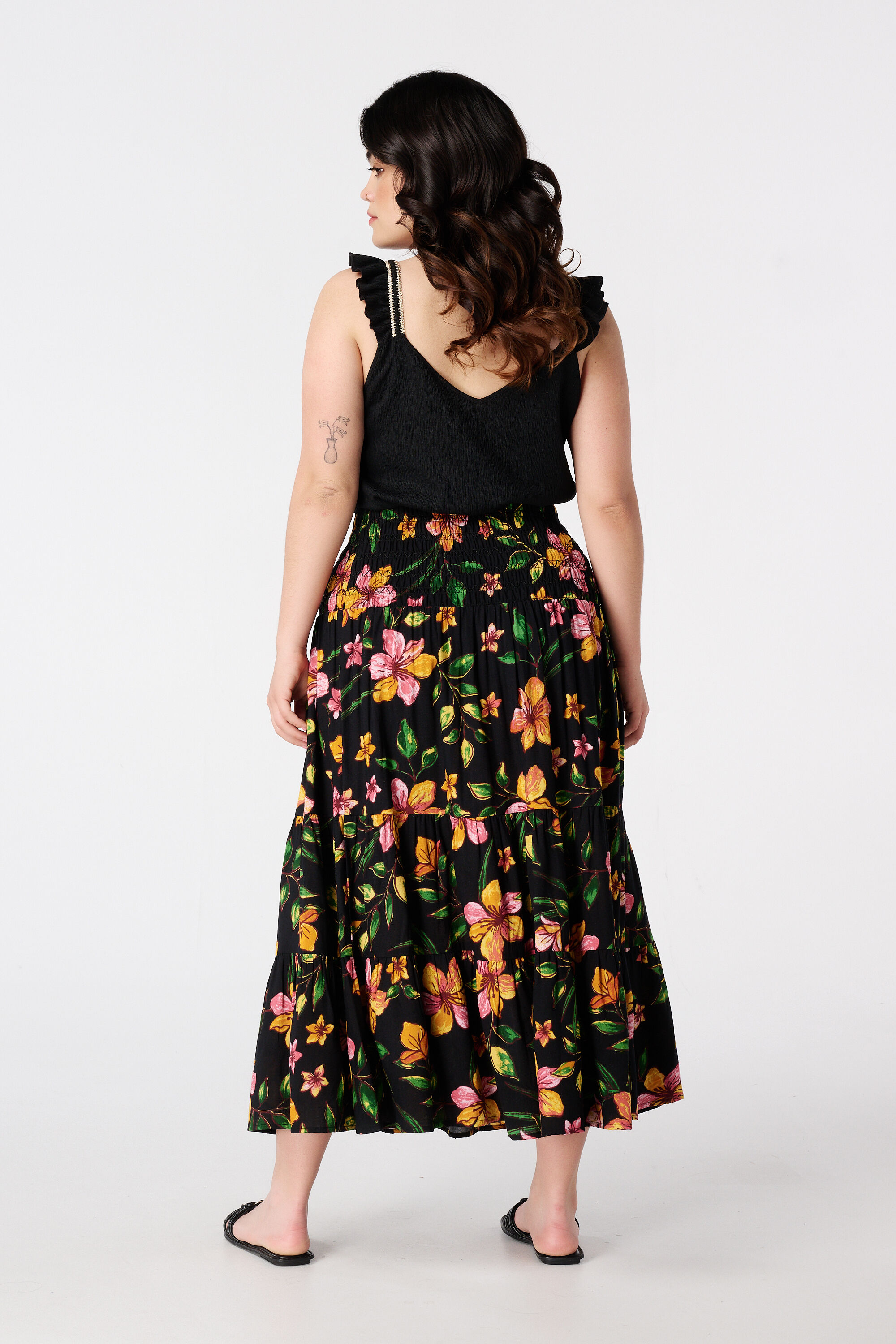 Jupe longue &agrave; imprim&eacute; fleuri image number 3