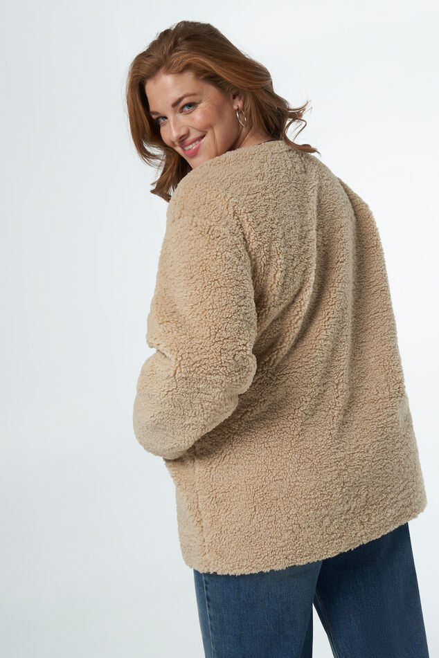 Veste teddy avec détails en cuir image number 3