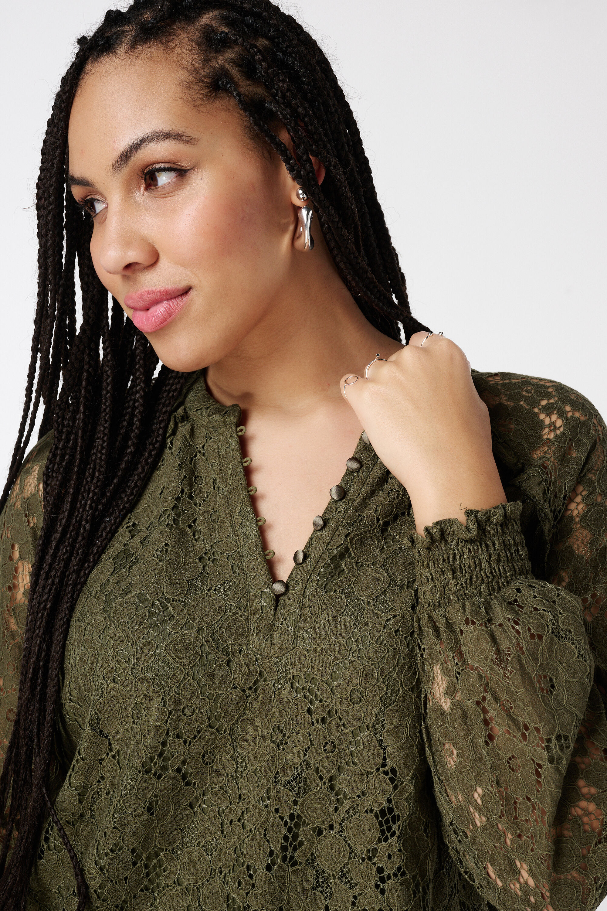 Haut en dentelle avec manches longues image number 4