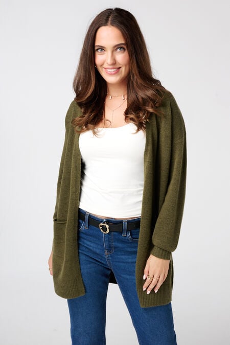 Cardigan mi-long avec poches latérales Cardigan mi-long avec poches latérales
