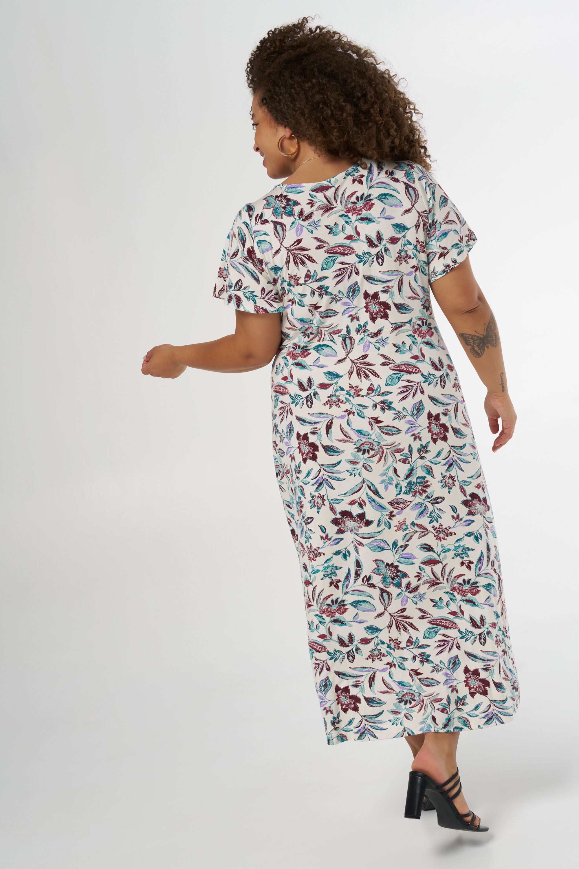 Robe midi &agrave; imprim&eacute; floral image number 3