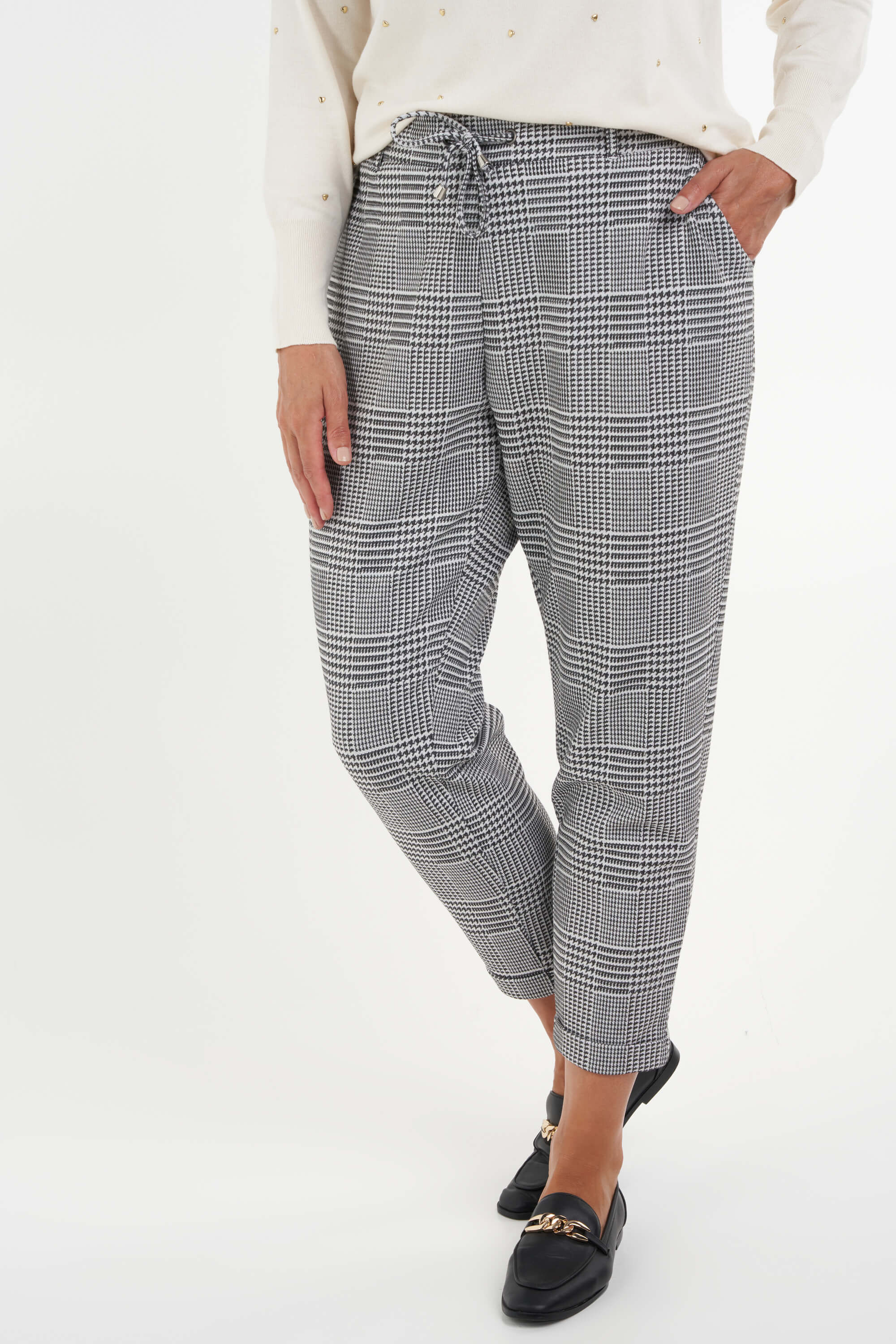 Pantalon ample &agrave; carreaux image number 3