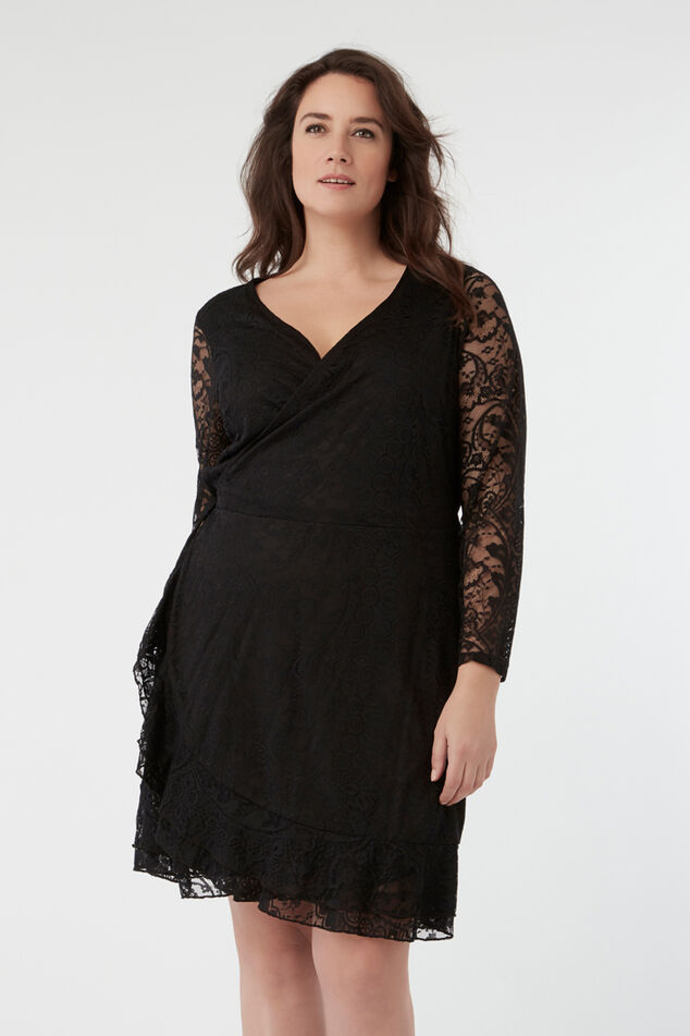 Robe portefeuille en dentelle image number 0
