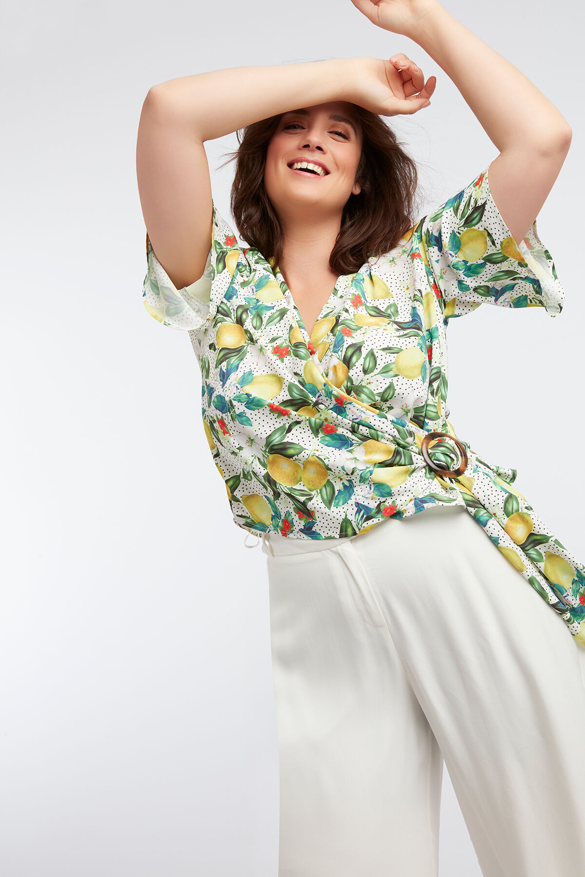 Haut imprim&eacute; citron avec boucle image number 4