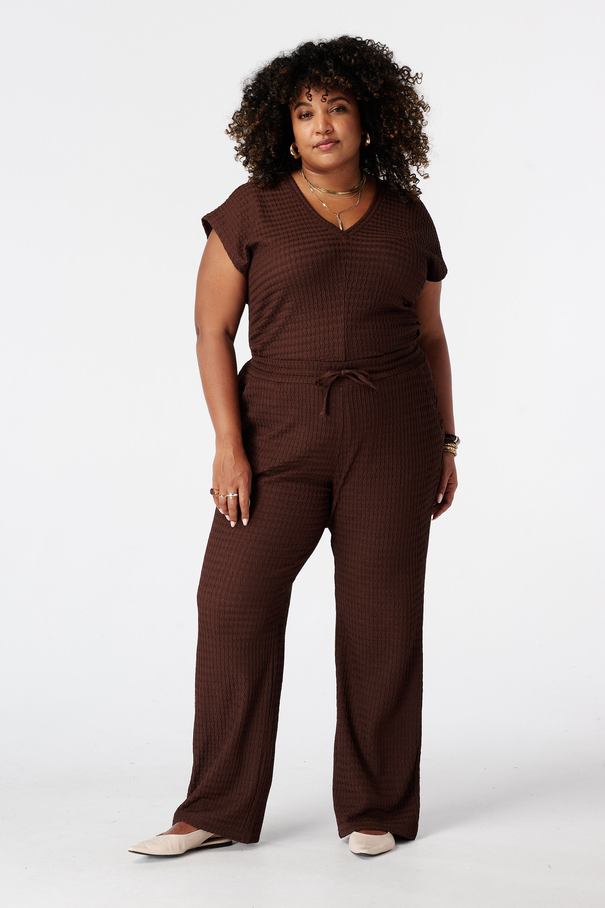 Pantalon avec taille &eacute;lastique image number 0