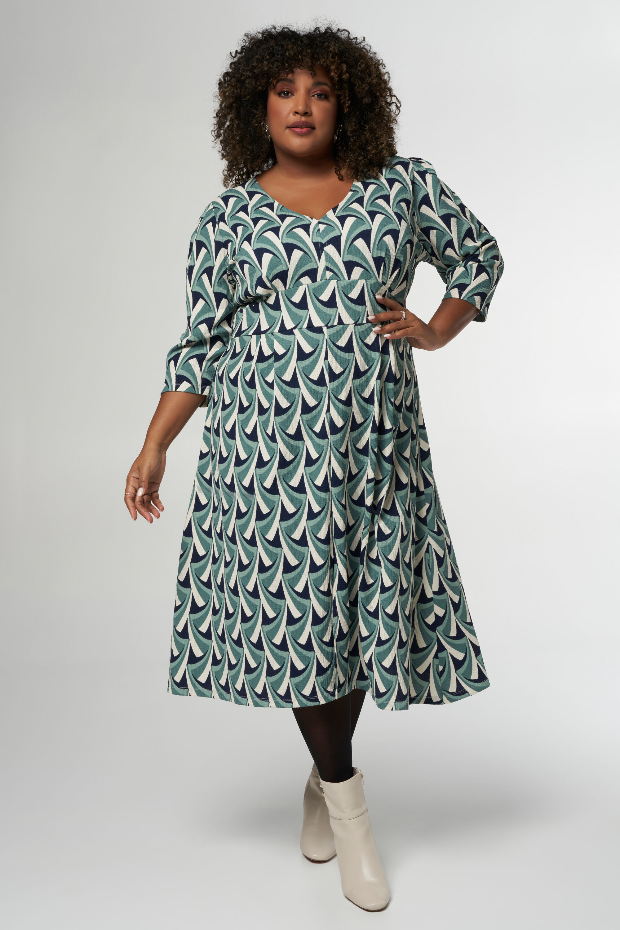 Robe midi &agrave; imprim&eacute;  image number 6