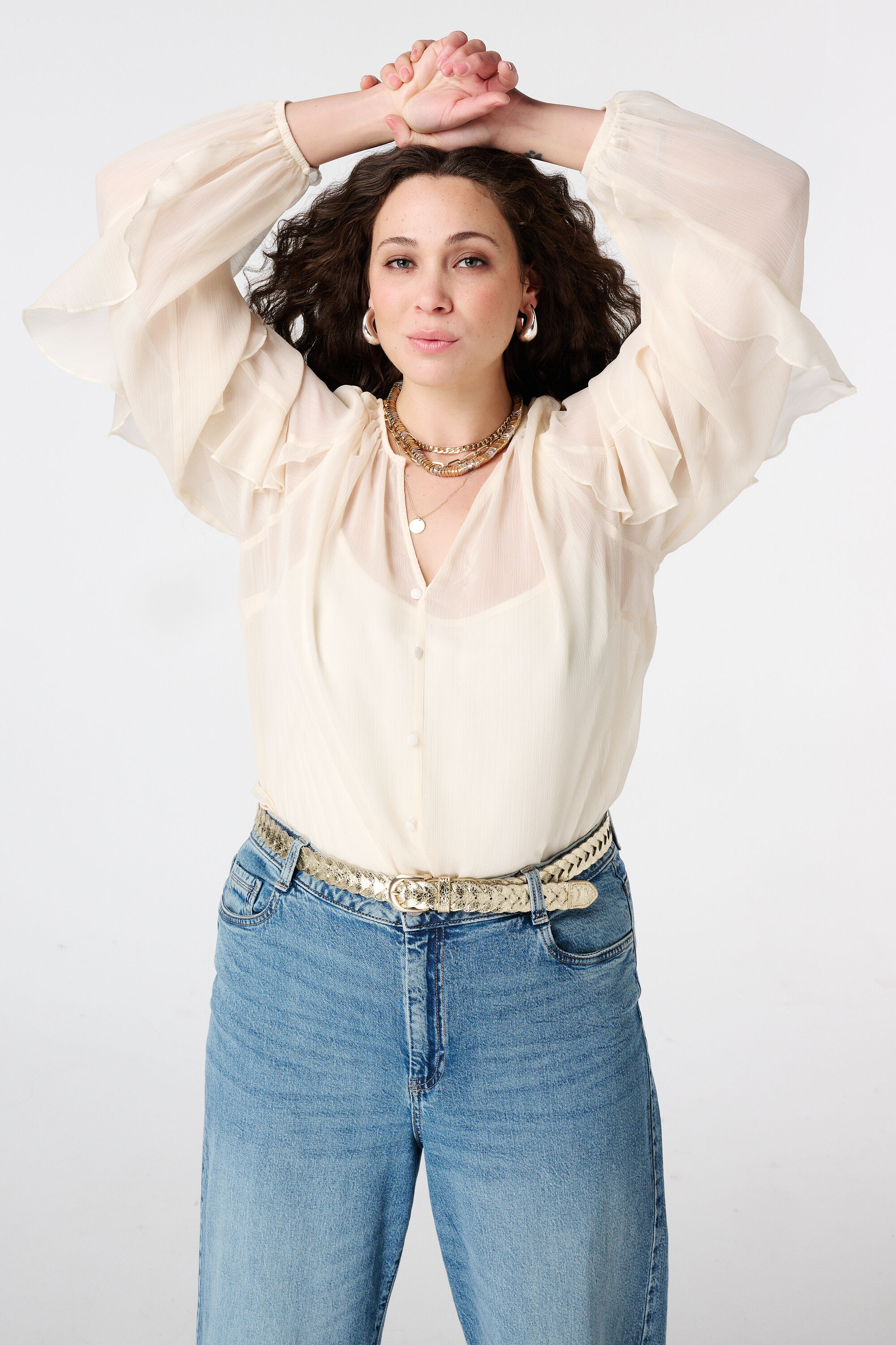 Blouse avec volants image number 3