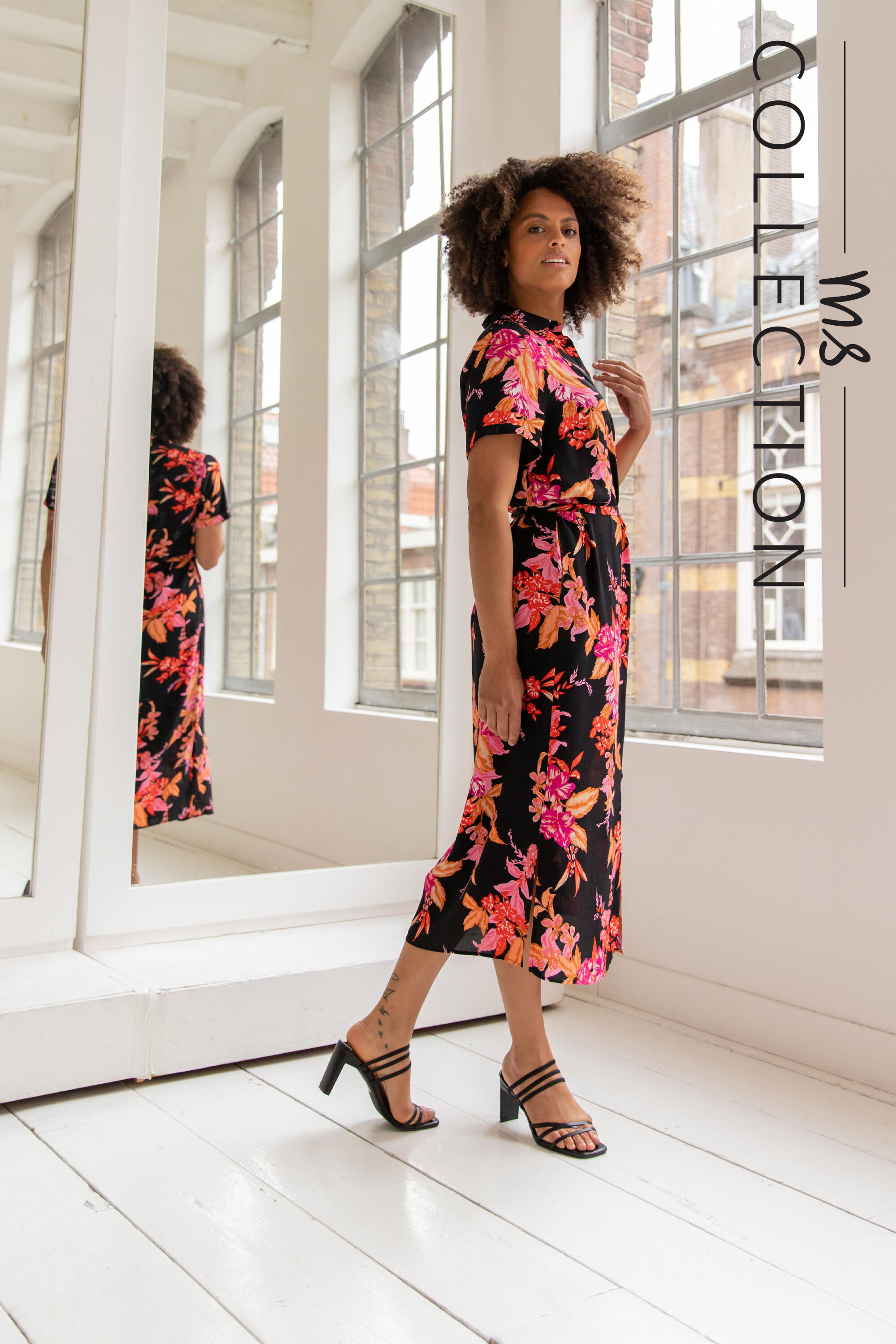 Femmes Robe longue avec ceinture nouer MS Mode