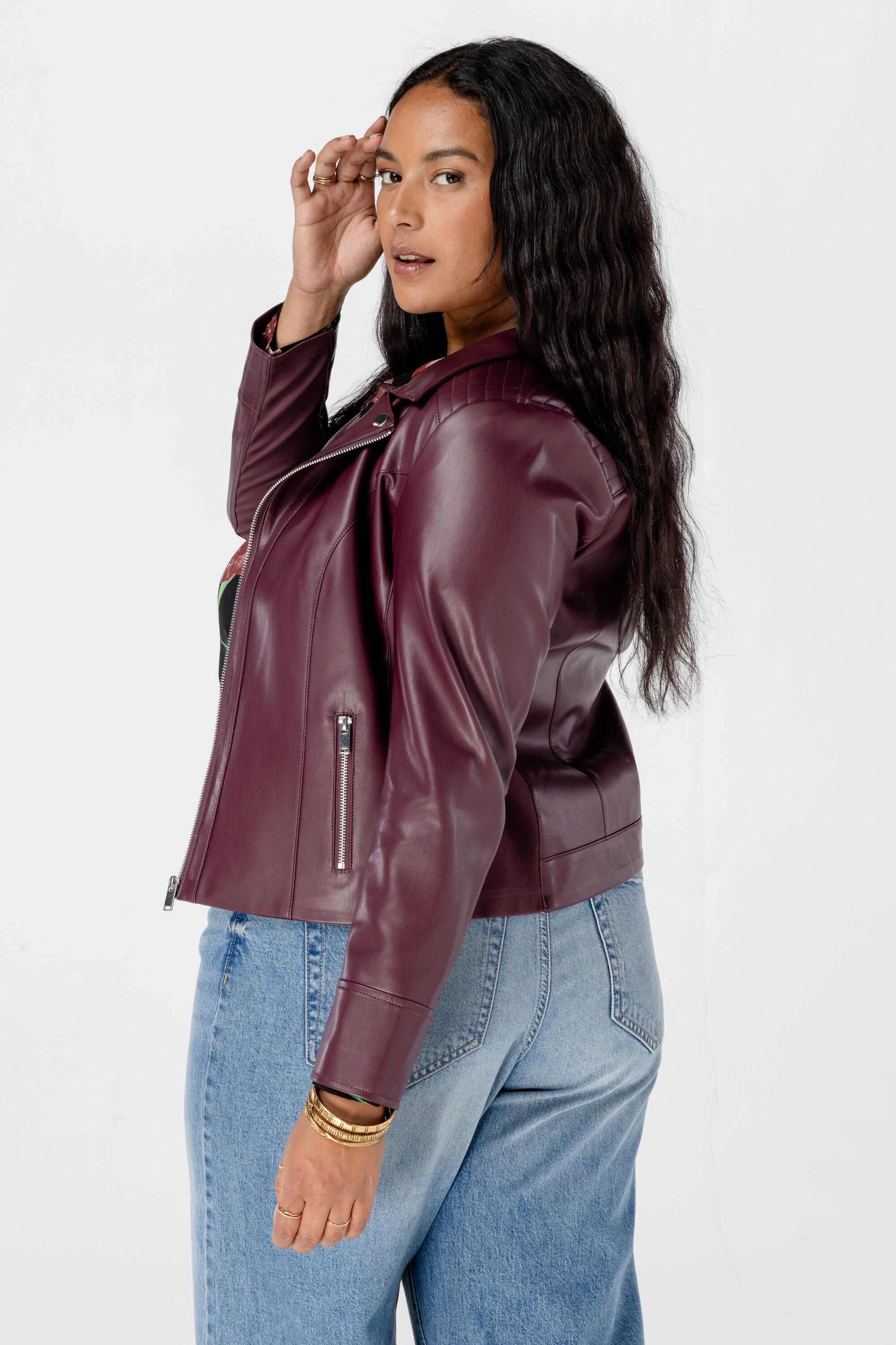 Veste de style motard en similicuir image number 3