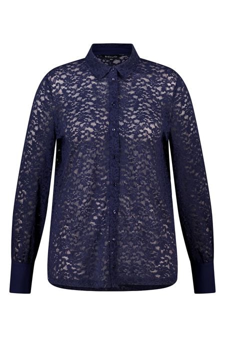 Top en jersey avec dentelle et paillettes Top en jersey avec dentelle et paillettes