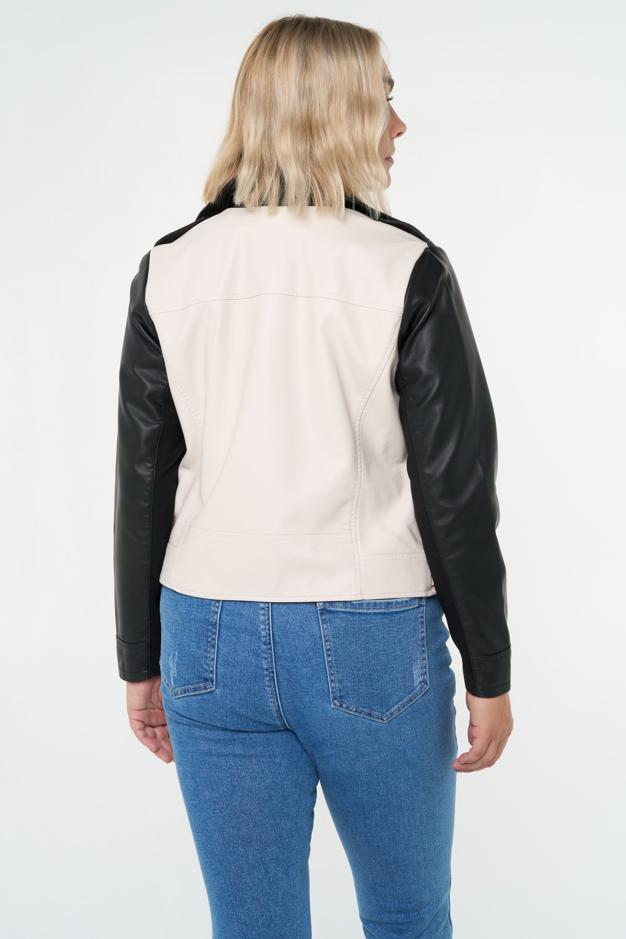 Blouson de style motard bicolore image number 4