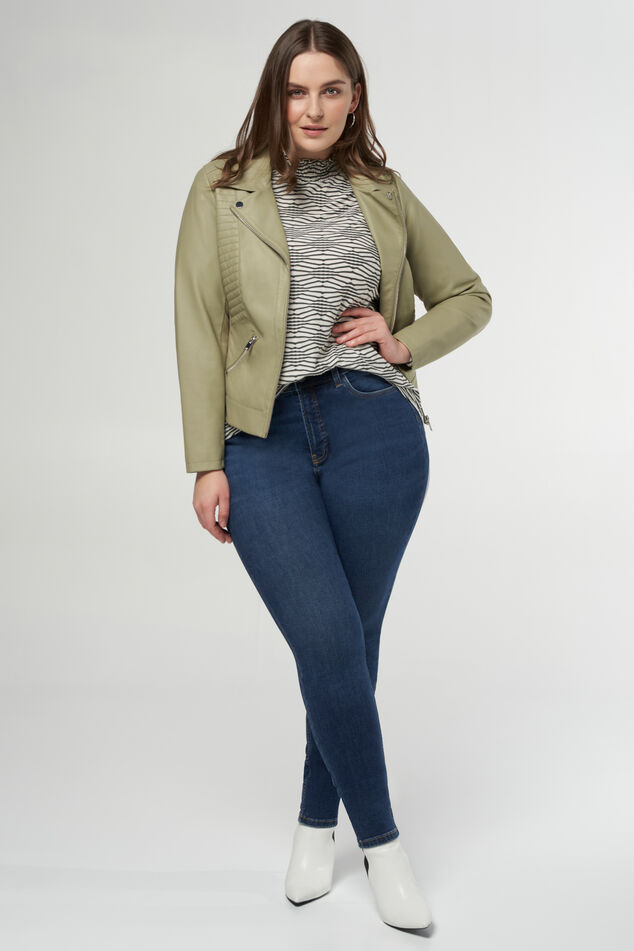 Veste au look en cuir et aux détails argentés. image number 0
