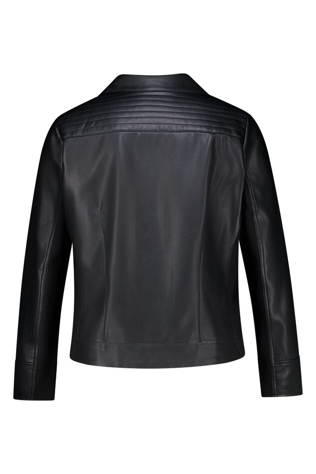 Veste élégante en cuir ornée de détails argentés image number 2