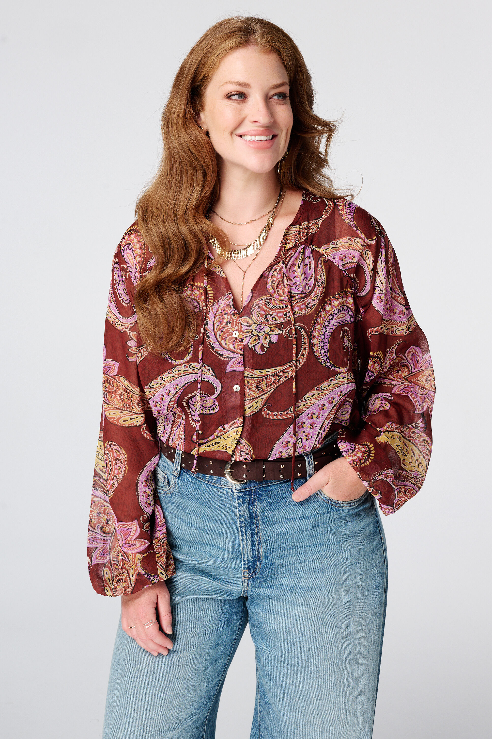 Blouse &agrave; imprim&eacute; cachemire