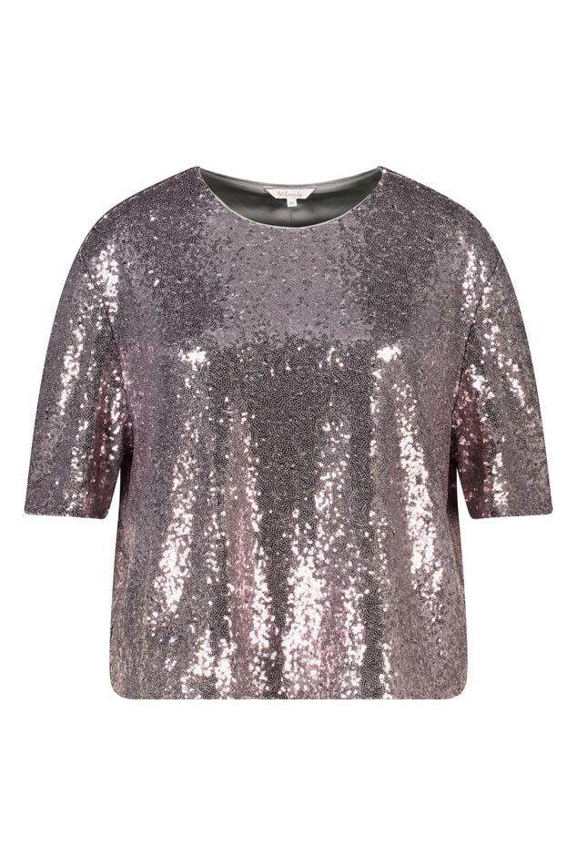 Haut à paillettes à manches courtes image number 1
