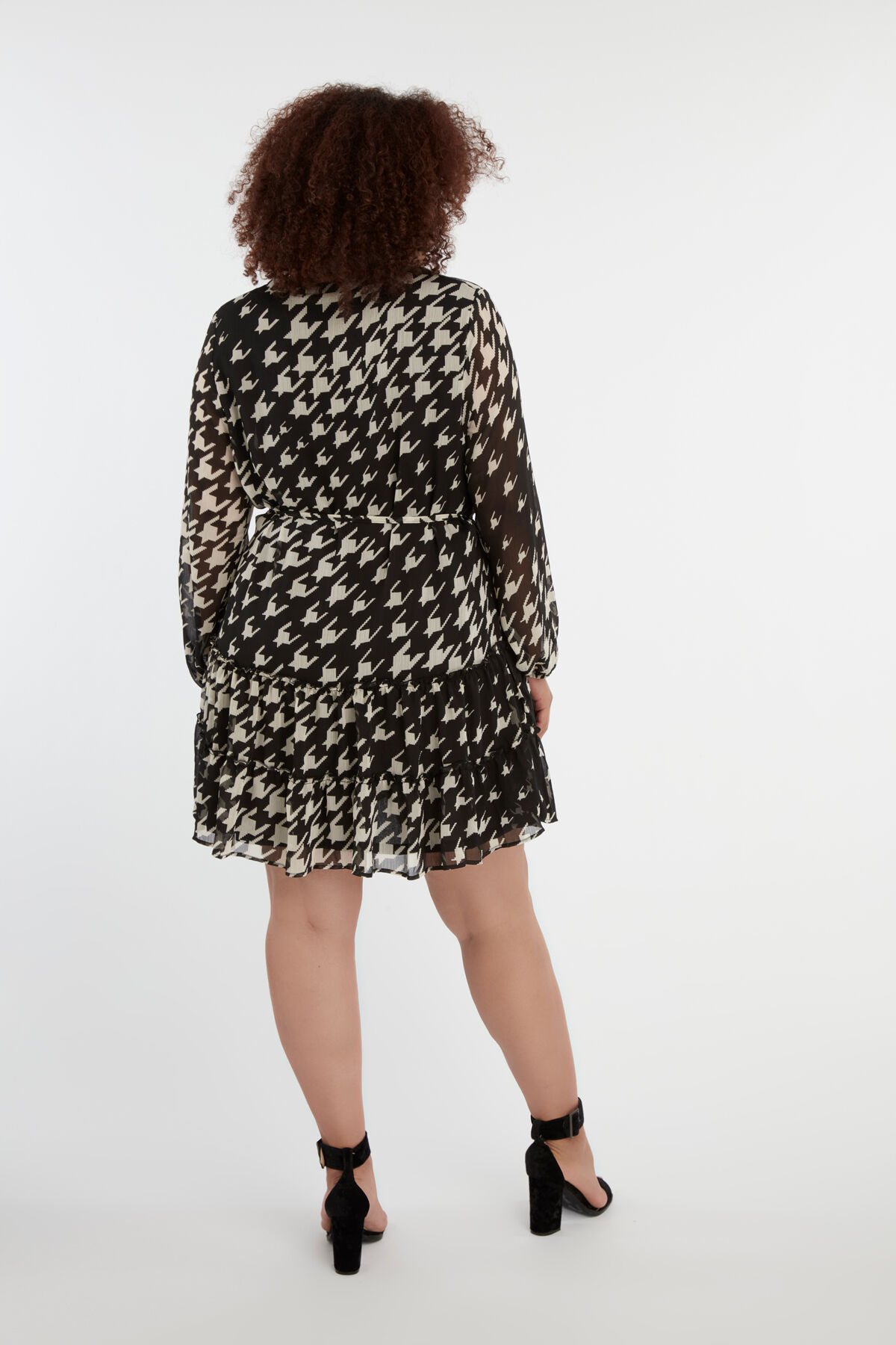 Femmes Robe a imprime pied de poule MS Mode