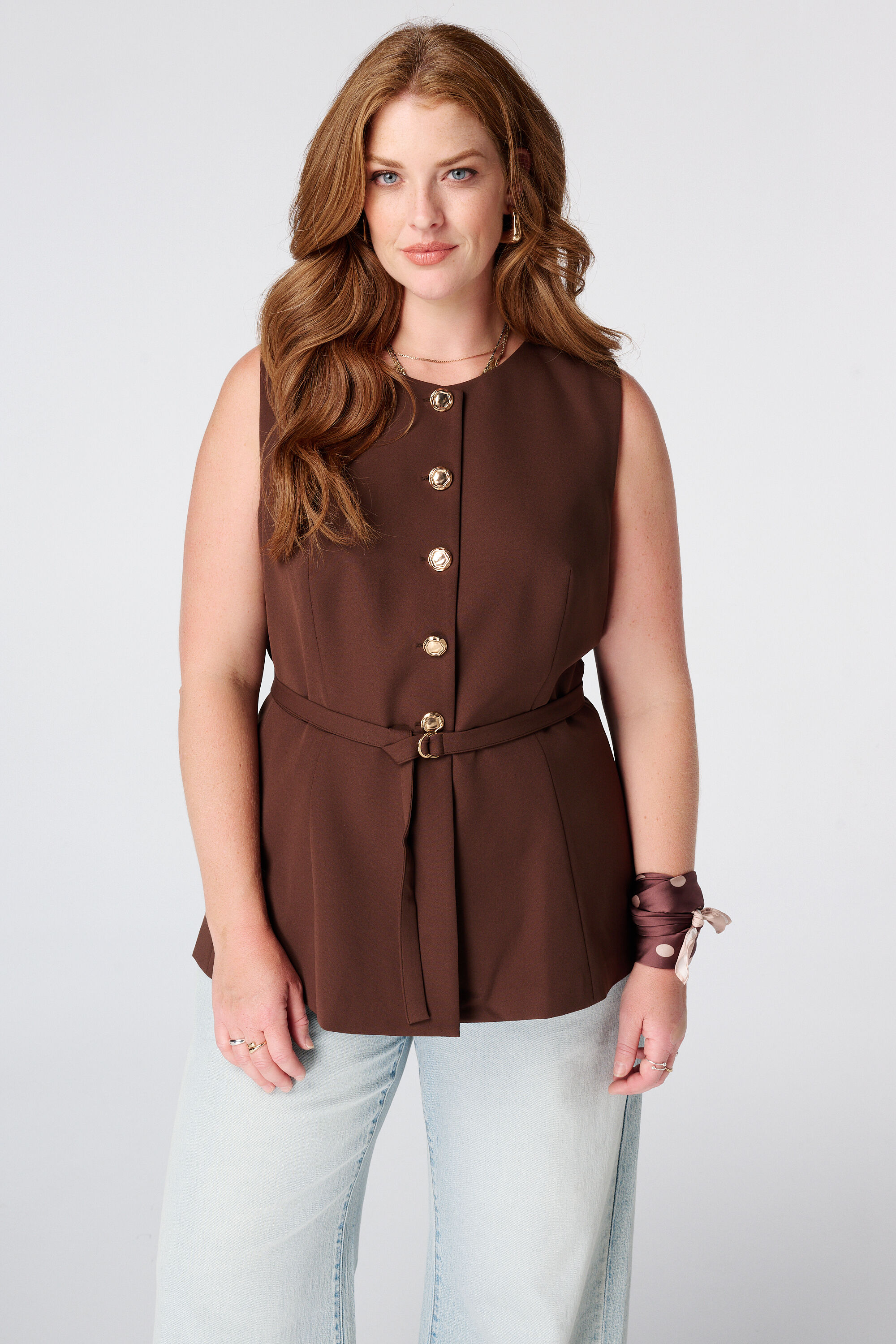 Gilet peplum avec ceinture