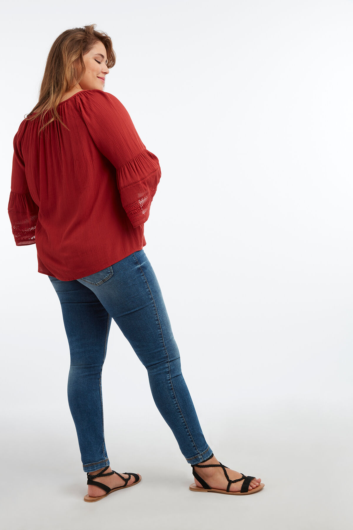 Chemisier &agrave; manches cloche image number 5