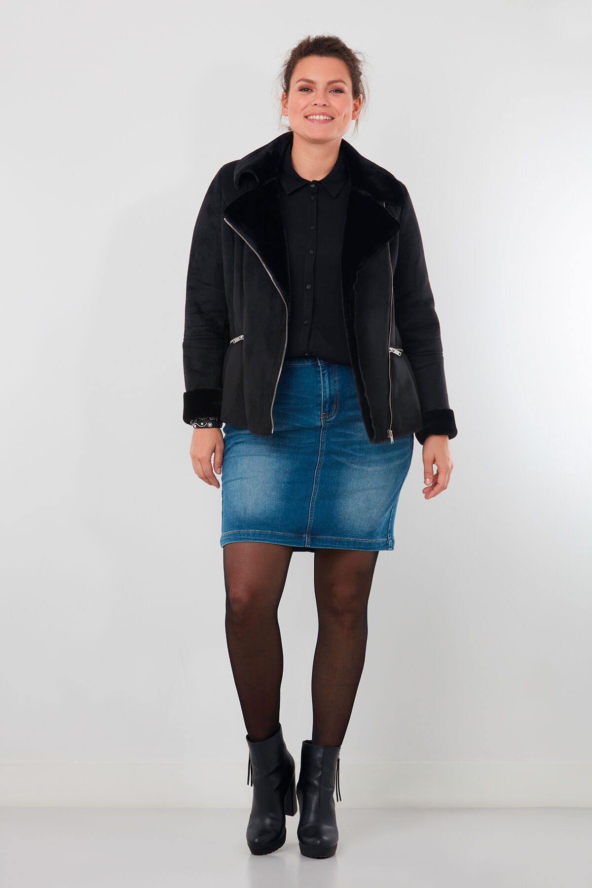 Veste motard doubl&eacute; fourrure image number 3