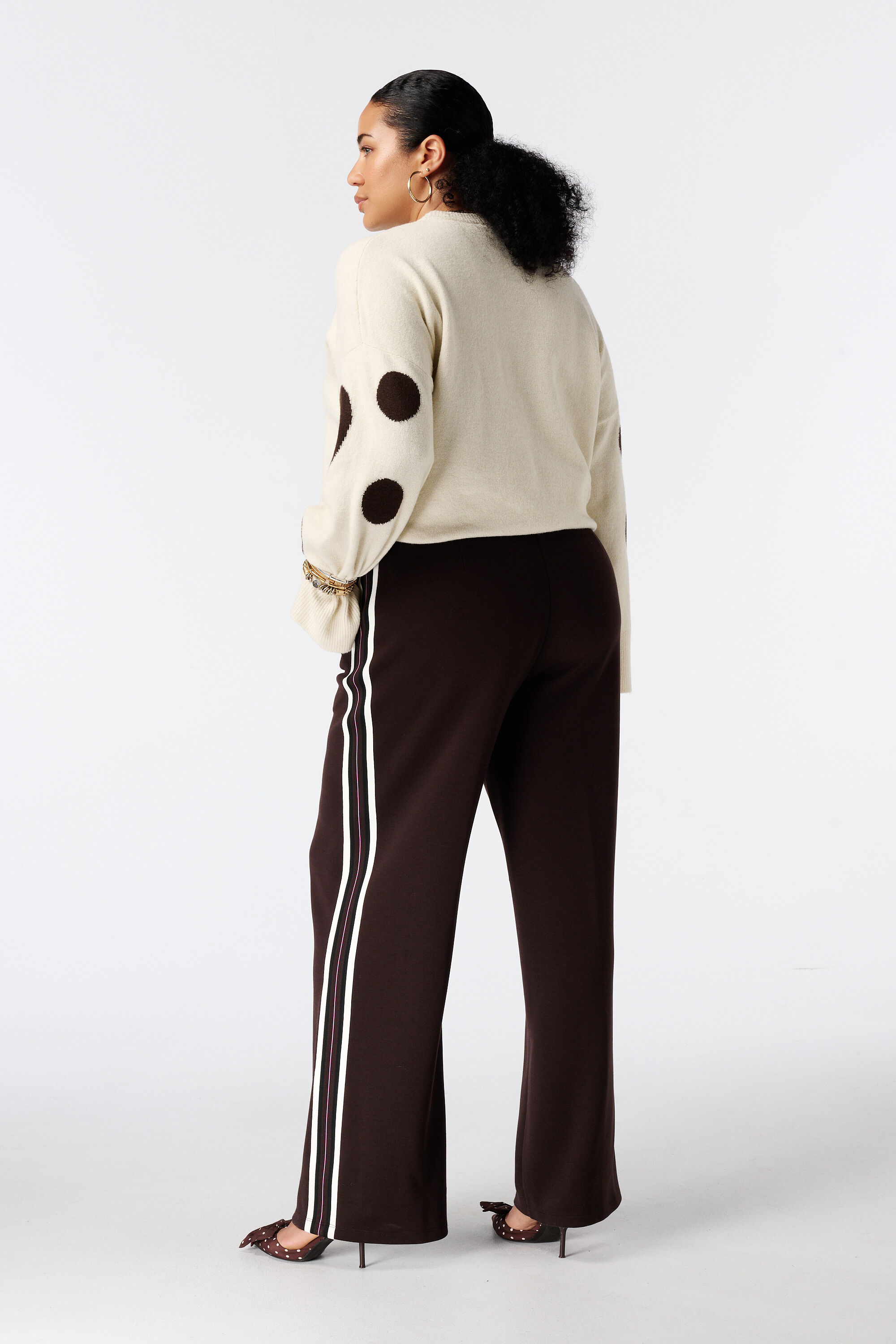 Pantalon &agrave; bande contrastante image number 3