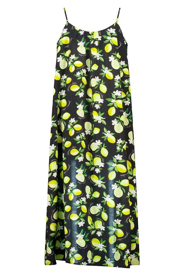 Robe longue à imprimé citron image number 2