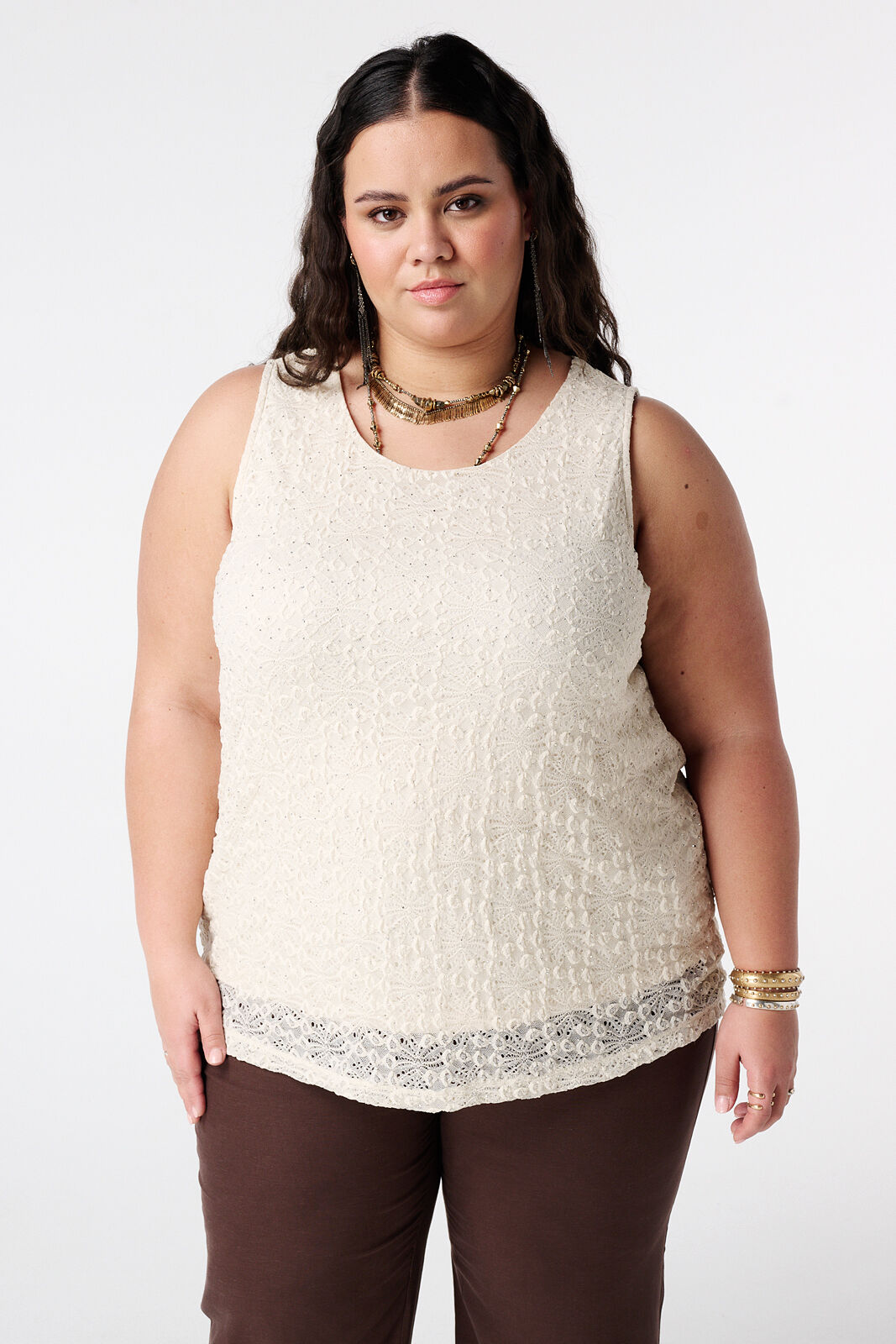 Top en dentelle avec strass image number 0