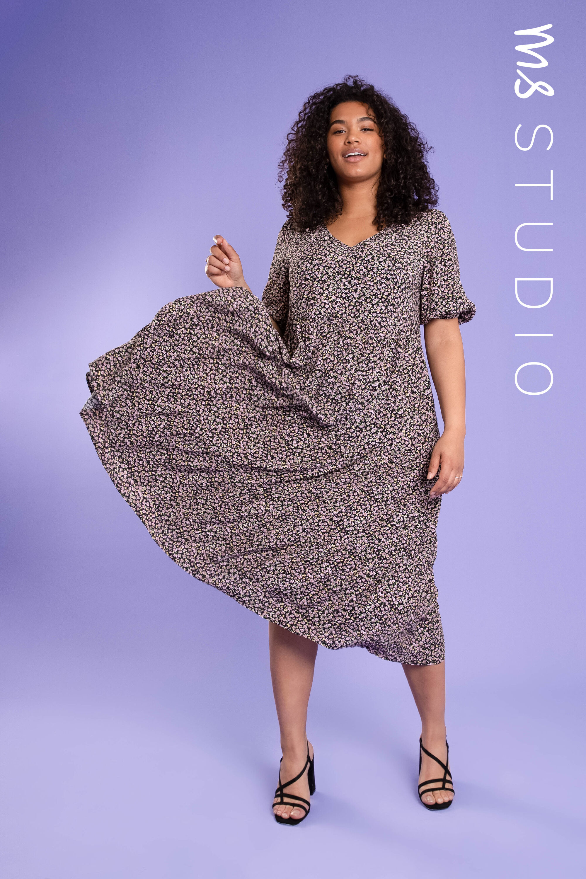 Femmes Robe coupe trapeze a imprime MS Mode