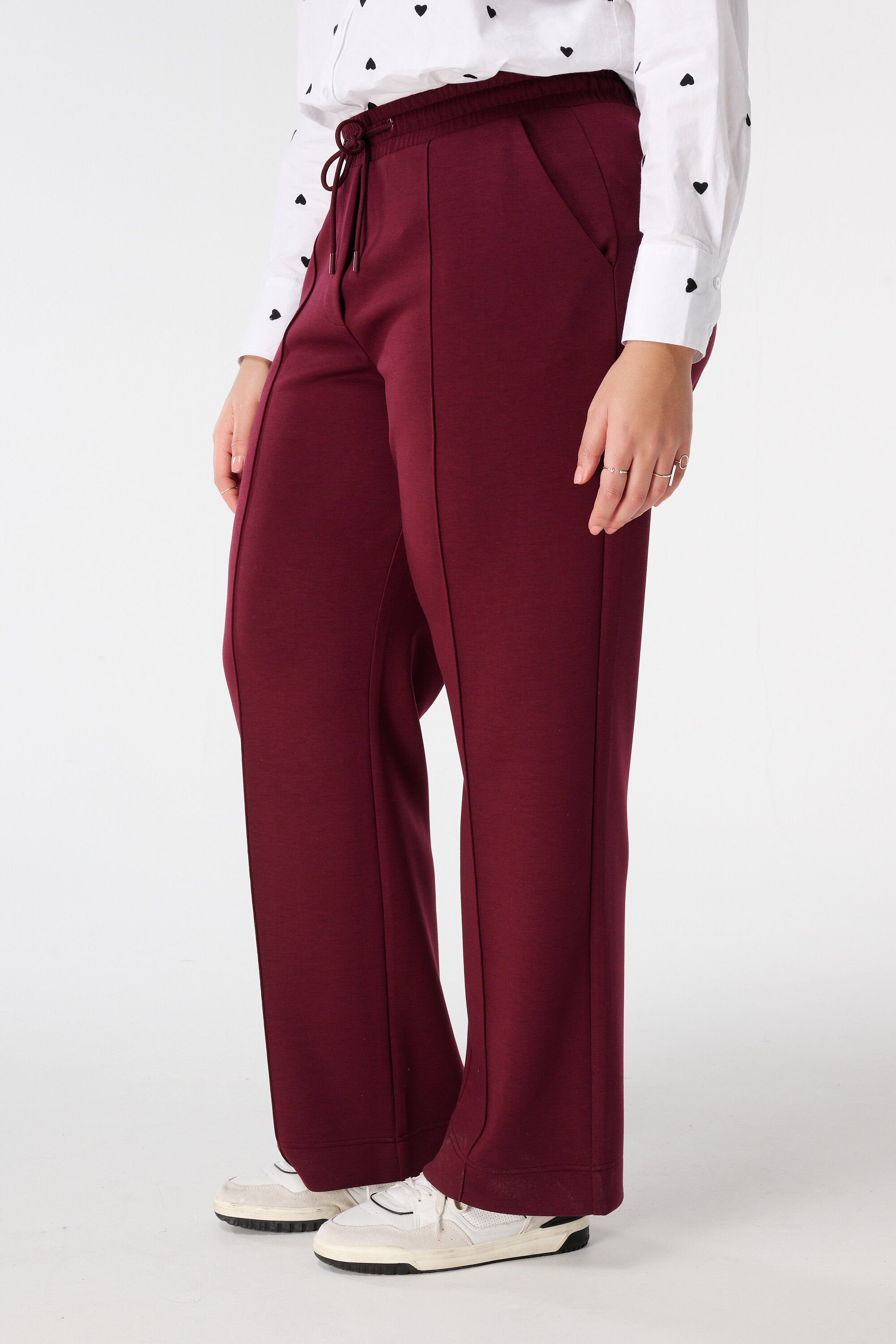 Pantalon avec taille &eacute;lastique et couture d&eacute;corative image number 5