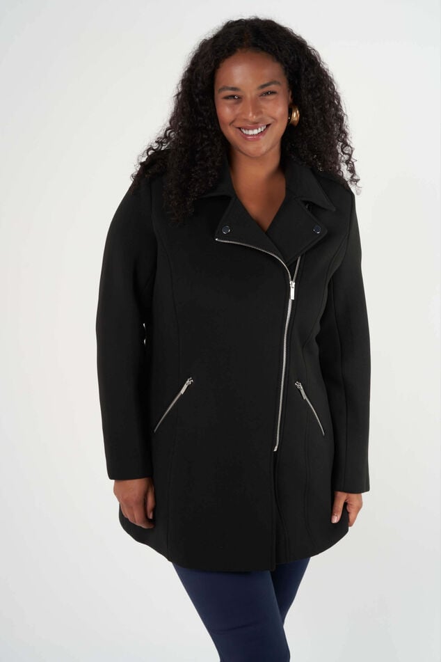 Femmes Veste doublée de style motard MS Mode