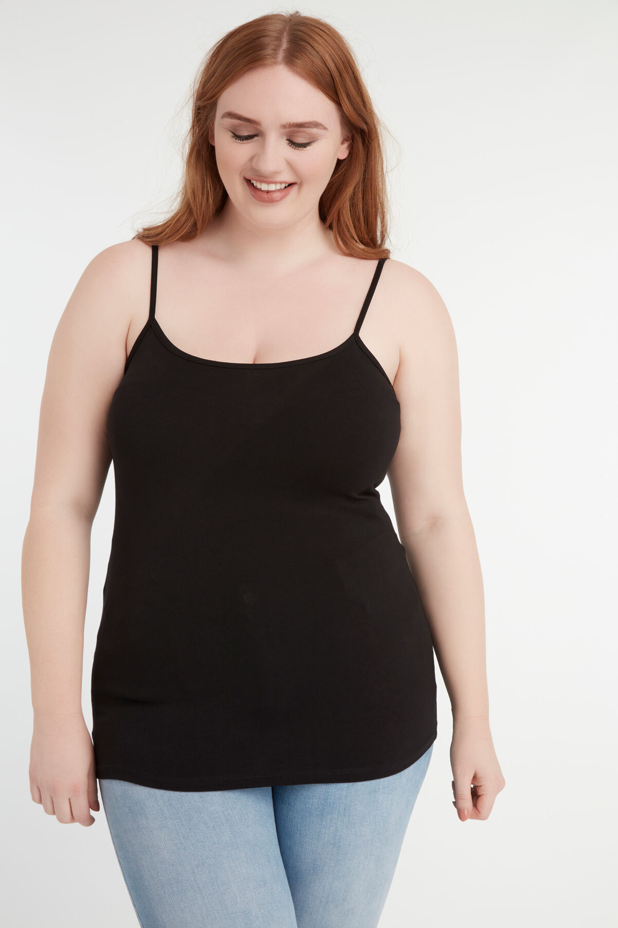 D&eacute;bardeur en coton avec bretelles spaghetti image number 3