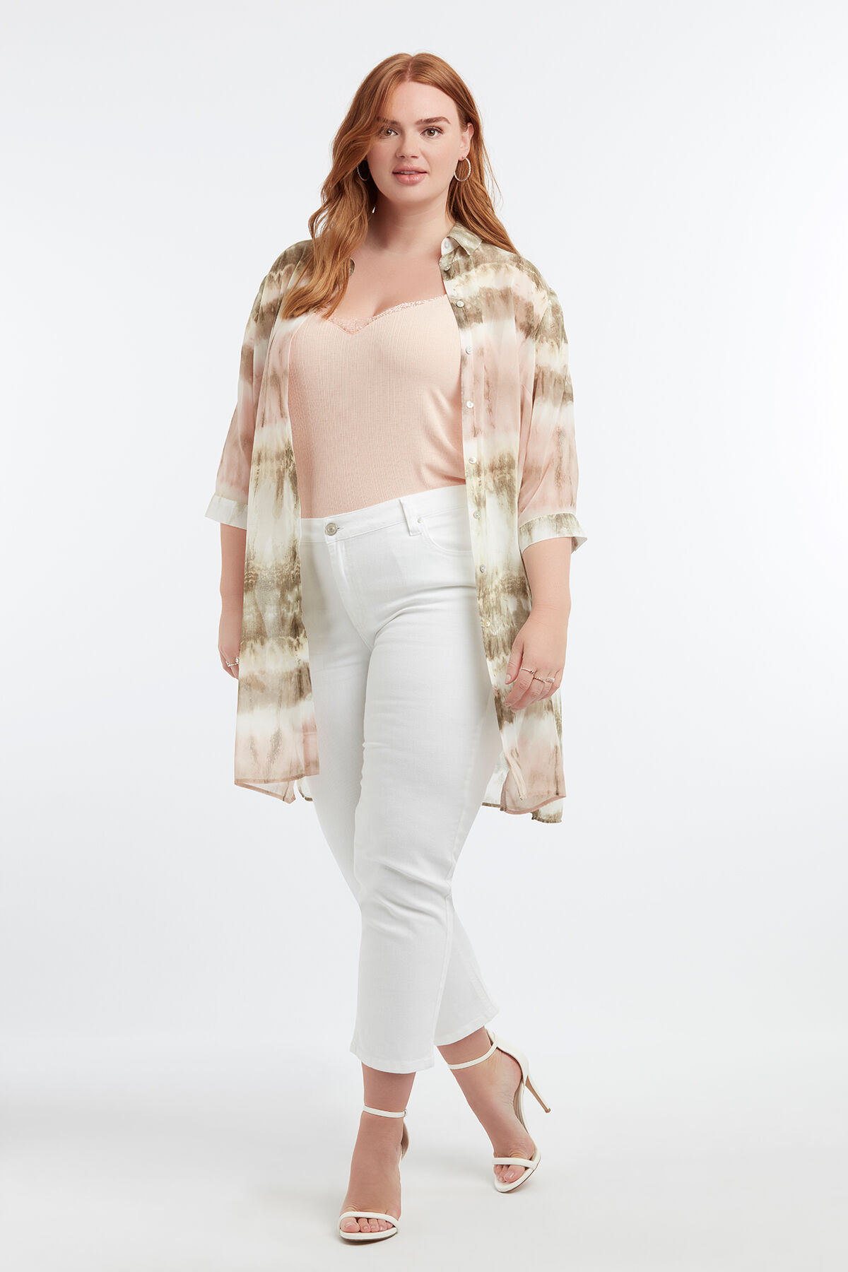 Chemisier transparent &agrave; imprim&eacute; tie-dye image number 3