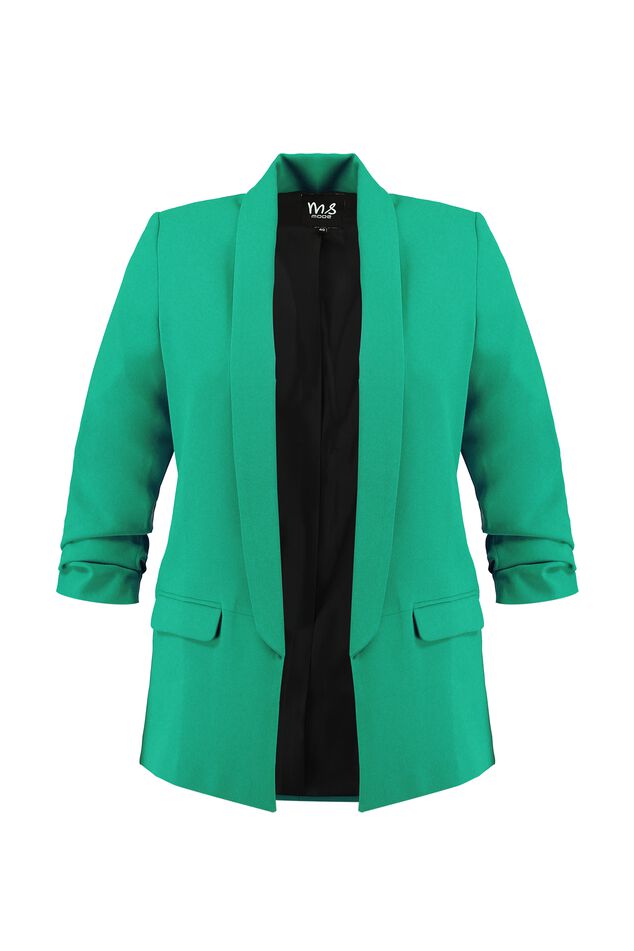 Crêpe blazer with crinkle effect image number 1