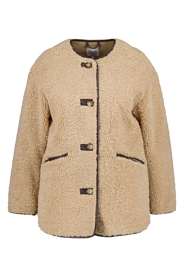 Veste teddy avec détails en cuir image number 1