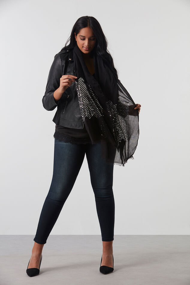 Femmes Foulard à paillettes MS Mode