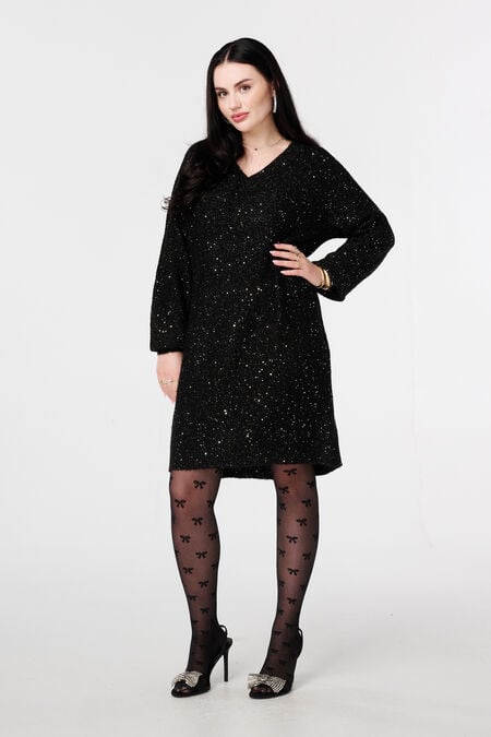 Tunique en maille avec paillettes et fil brillant Tunique en maille avec paillettes et fil brillant