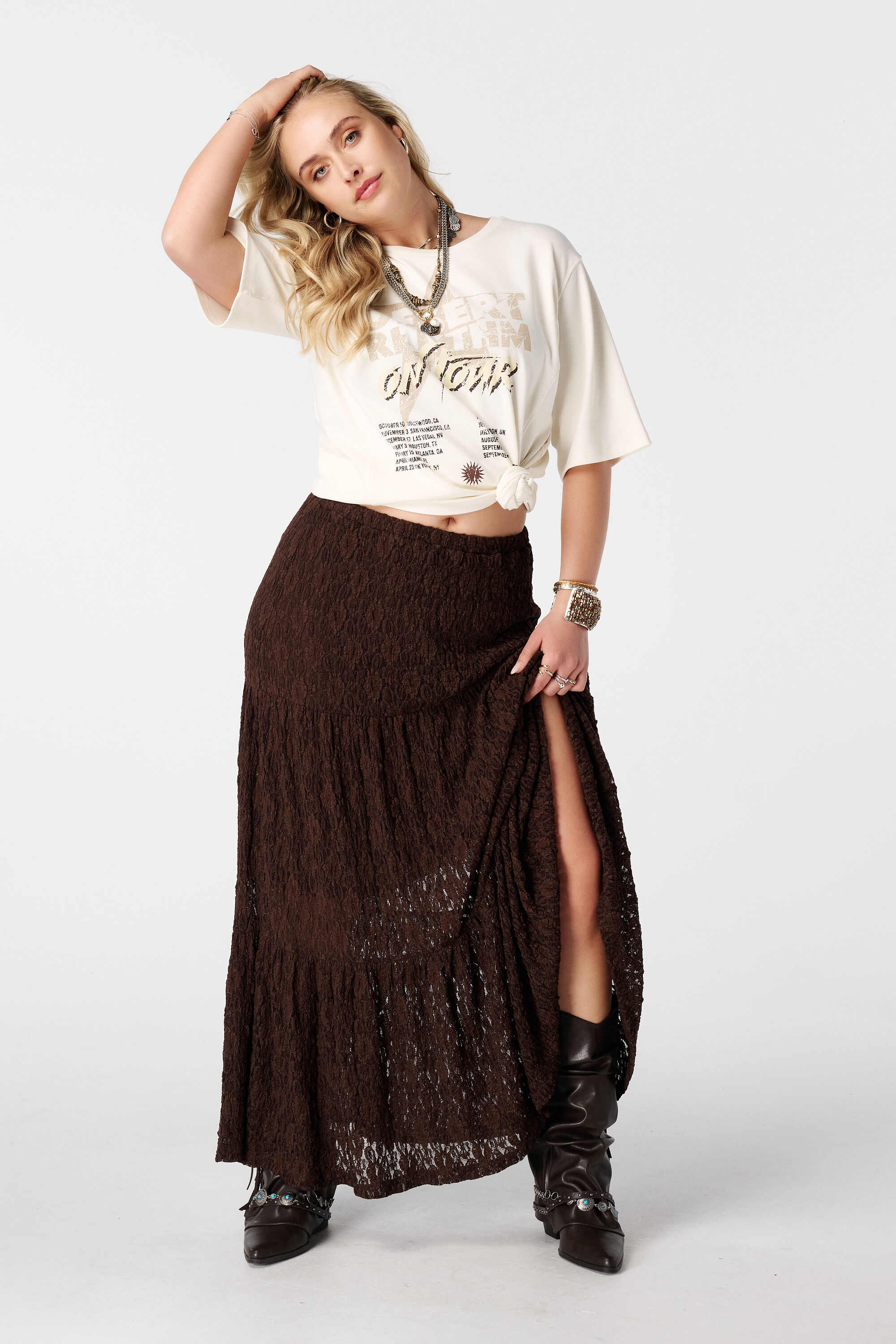 Jupe maxi en dentelle image number 0