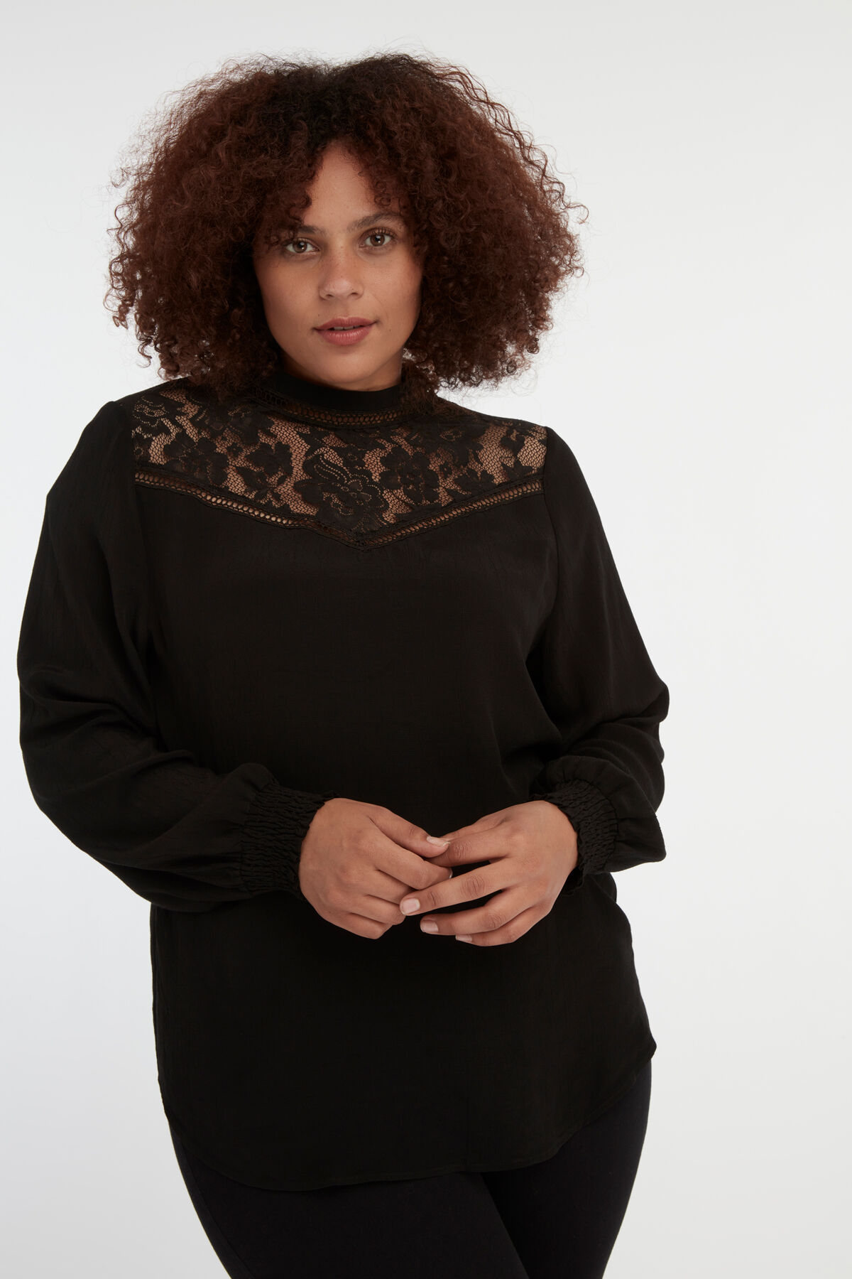 Chemisier &agrave; col en dentelle image number 5