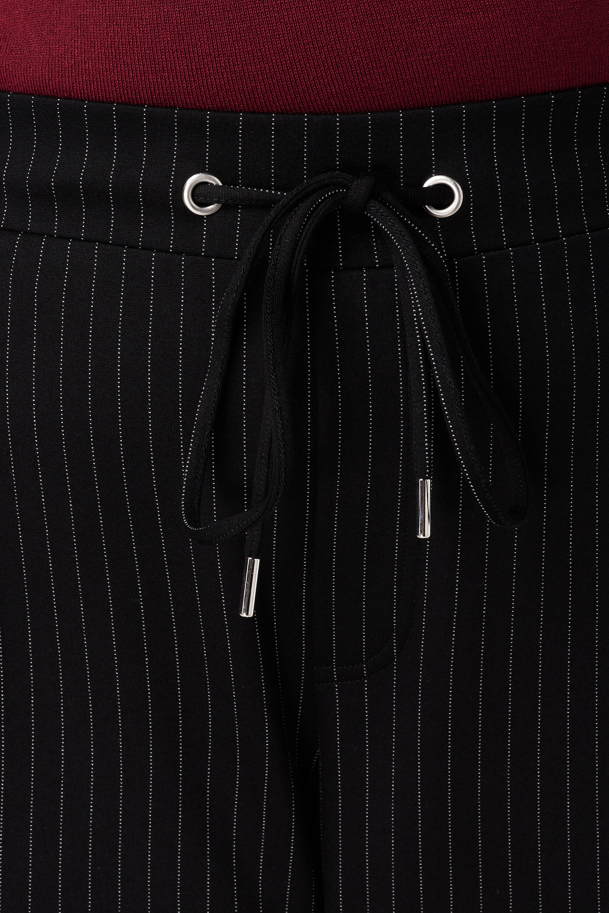 Pantalon &agrave; taille &eacute;lastique et rayures crayon image number 4