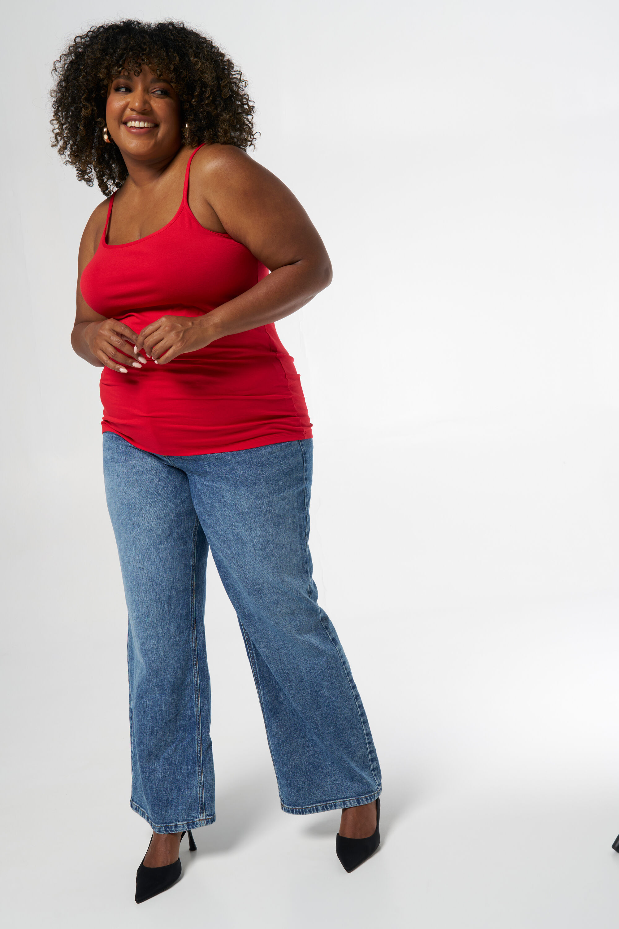 Haut en coton &agrave; bretelles spaghetti image number 5